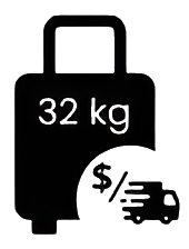 Transport price is per luggage (max 32 kg)